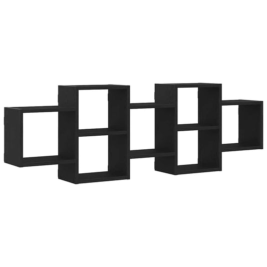 Wall Shelf Black Oak 129x18x42 cm Engineered Wood Wall Shelf Black Oak 129x18x42 cm Engineered Wood