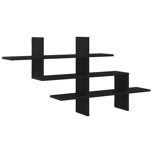 Wall Shelf Black Oak 124.5x18x60.5 cm Engineered Wood Wall Shelf Black Oak 124.5x18x60.5 cm Engineered Wood