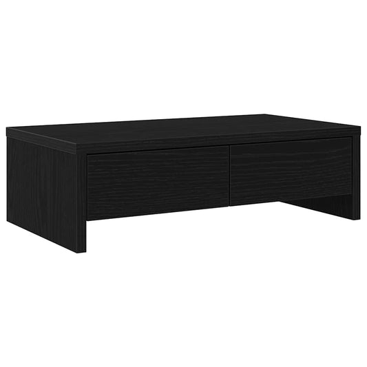 Monitor Stand with Drawers Black Oak 50x27x15 cm Engineered Wood Monitor Stand with Drawers Black Oak 50x27x15 cm Engineered Wood