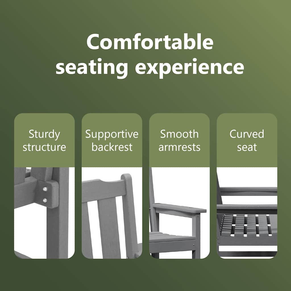 Garden Bench Light Grey 120 x 59 x 88 cm HDPE
