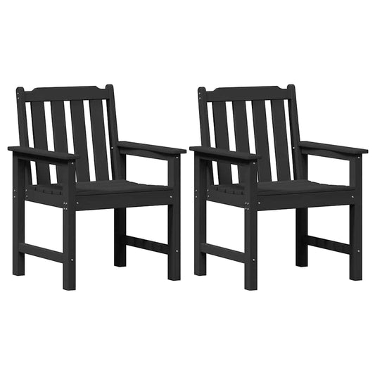 Garden Dining Chair 2 pcs Black 65.5 x 59 x 88 cm HDPE Garden Dining Chair 2 pcs Black 65.5 x 59 x 88 cm HDPE