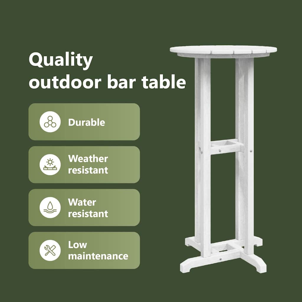 Bar Table White 55 x 55 x 107 cm Polyethylene