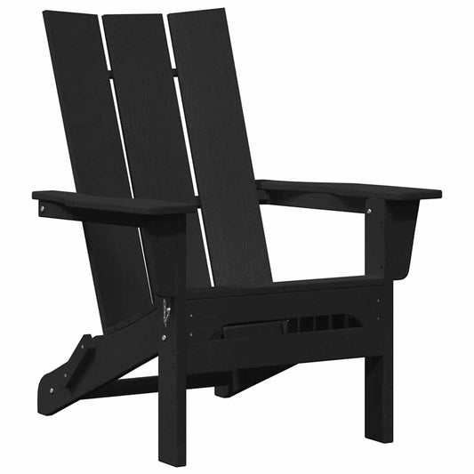 Folding Adirondack Chair Black 80.5 x 74.5 x 92 cm HDPE Folding Adirondack Chair Black 80.5 x 74.5 x 92 cm HDPE