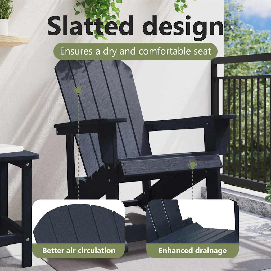 Adirondack Rocking Chair Navy Blue 92 x 73.5 x 92 cm HDPE
