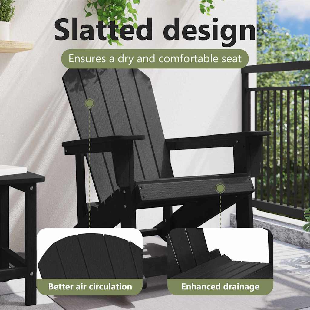 Adirondack Rocking Chair Black 92 x 73.5 x 92 cm HDPE
