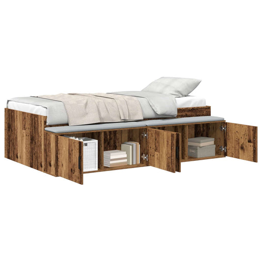 Bed Frame with Drawer Old Wood 80 x 200 cm Engineered Wood Bed Frame with Drawer Old Wood 80 x 200 cm Engineered Wood
