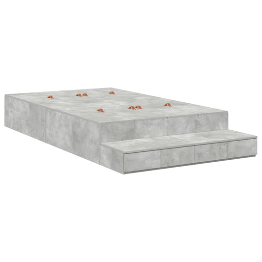 Storage Bed Frame Concrete Grey 120 cm Engineered Wood Storage Bed Frame Concrete Grey 120 cm Engineered Wood