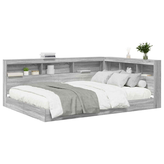 Bookcase Bed Grey sonoma 160 x 200 cm Engineered wood Bookcase Bed Grey sonoma 160 x 200 cm Engineered wood