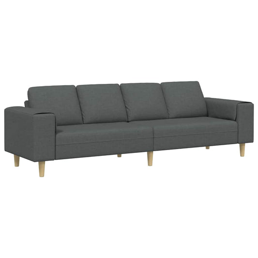 Living Room Couch Dark Grey 250 x 77 x 76 cm Polyester Living Room Couch Dark Grey 250 x 77 x 76 cm Polyester