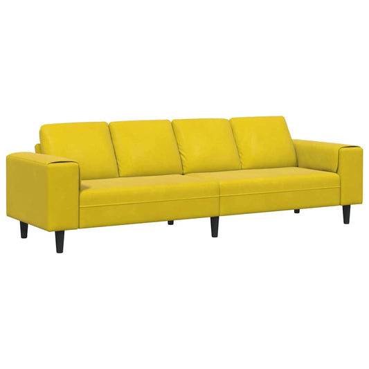 Living Room Couch Yellow 250 x 77 x 76 cm Living Room Couch Yellow 250 x 77 x 76 cm