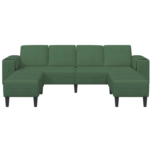 Sofa with Cushion Dark Green 250 x 188 x 76 cm Corduroy Fabric Sofa with Cushion Dark Green 250 x 188 x 76 cm Corduroy Fabric