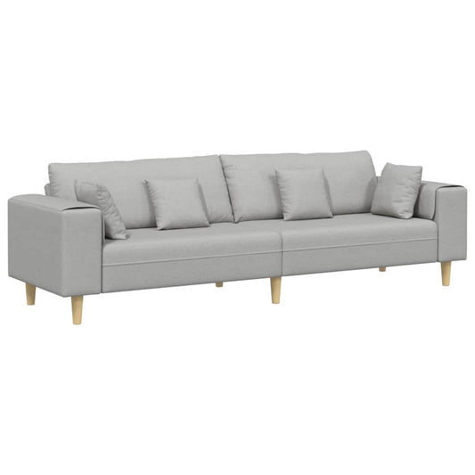 Sofa with Cushion Cloud Grey 250 x 77 x 76 cm Fabric Sofa with Cushion Cloud Grey 250 x 77 x 76 cm Fabric