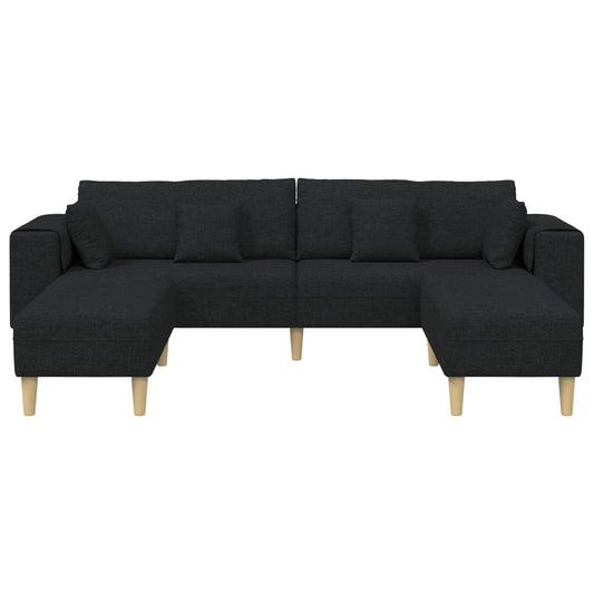 Sofa with Cushion 3 pcs Black Fabric Sofa with Cushion 3 pcs Black Fabric
