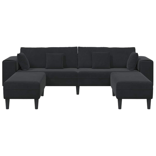 Sofa with Cushion 3 pcs Black Velvet Sofa with Cushion 3 pcs Black Velvet