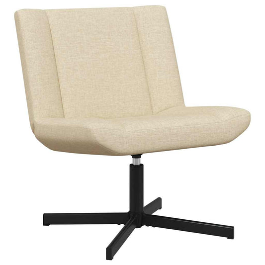 Swivel Chair Cream 63 x 75 x 76 cm Fabric Swivel Chair Cream 63 x 75 x 76 cm Fabric
