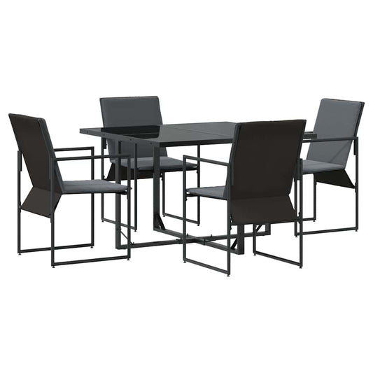Garden Dining Set 5 pcs Black Steel Garden Dining Set 5 pcs Black Steel