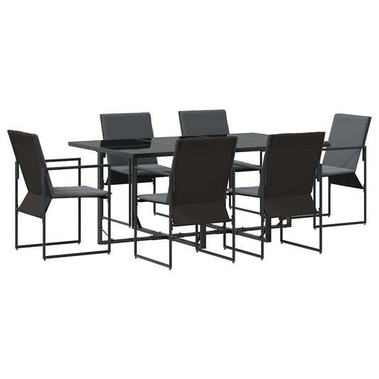 Garden Dining Set 7 pcs Black Steel Garden Dining Set 7 pcs Black Steel
