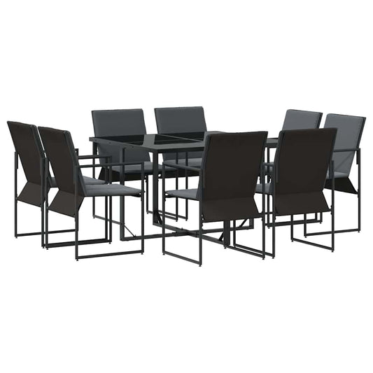 Garden Dining Set 9 pcs Black Steel Garden Dining Set 9 pcs Black Steel
