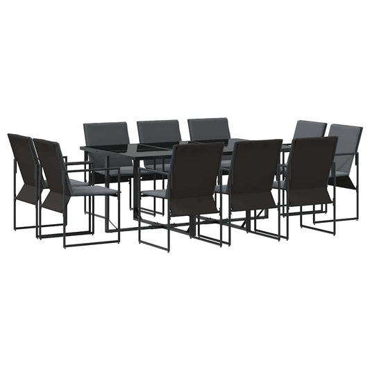 Garden Dining Set 11 pcs Black Steel Garden Dining Set 11 pcs Black Steel