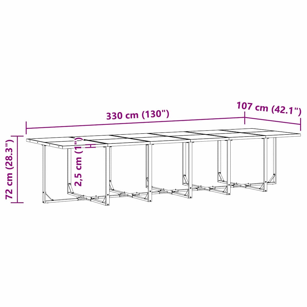 Garden Dining Set 17 pcs Black Steel