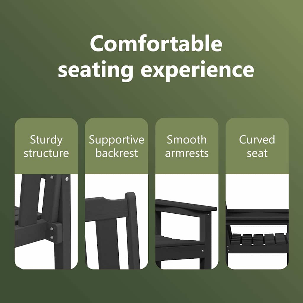 Garden Chair 6 pcs Black 65.5 x 59 x 88 cm Polyethylene