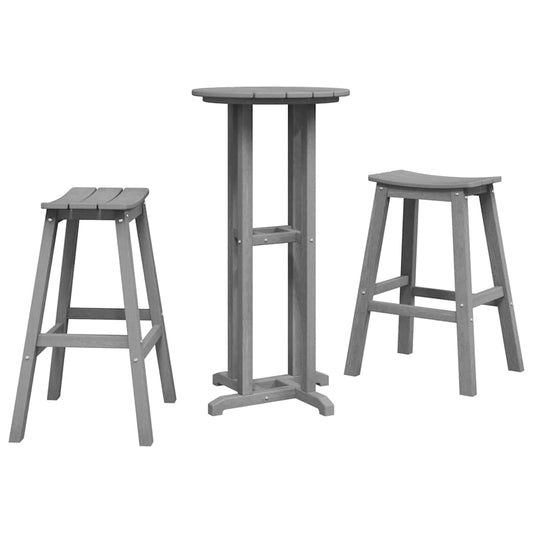Garden Bar Set 3 pcs Light Grey HDPE Garden Bar Set 3 pcs Light Grey HDPE