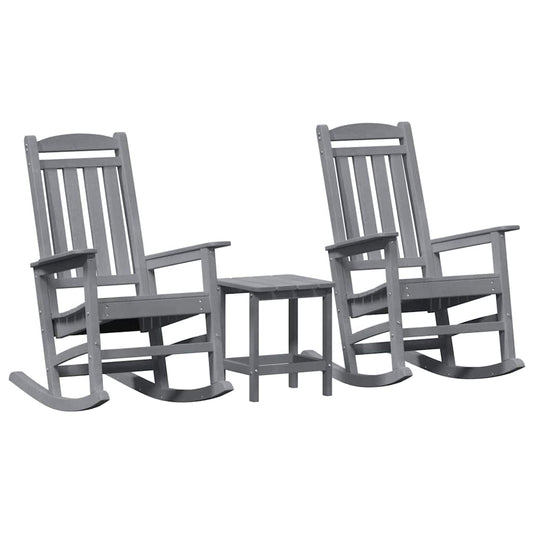 Rocking Chair 3 pcs Light Grey Polyethylene Rocking Chair 3 pcs Light Grey Polyethylene
