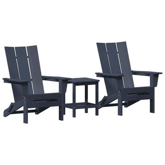 Garden Chair 3 pcs Navy 80.5 x 74.5 x 92 cm Polyethylene Garden Chair 3 pcs Navy 80.5 x 74.5 x 92 cm Polyethylene