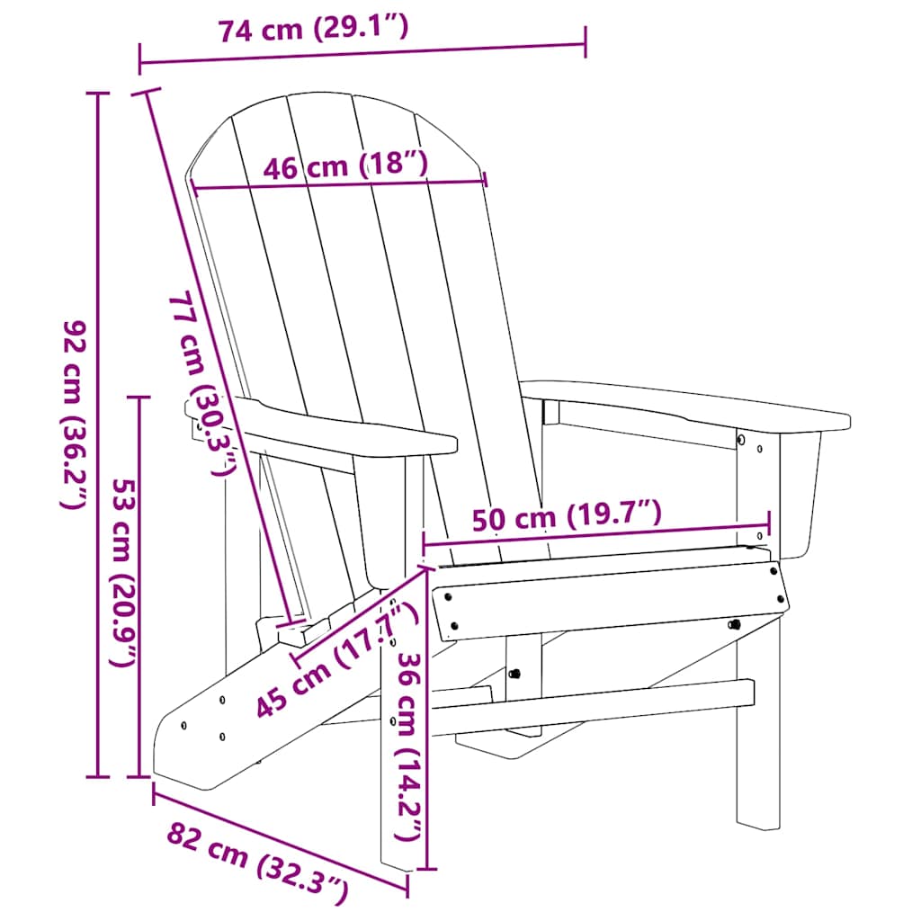Garden Chair 2 pcs Navy 82 x 74 x 92 cm Polyethylene
