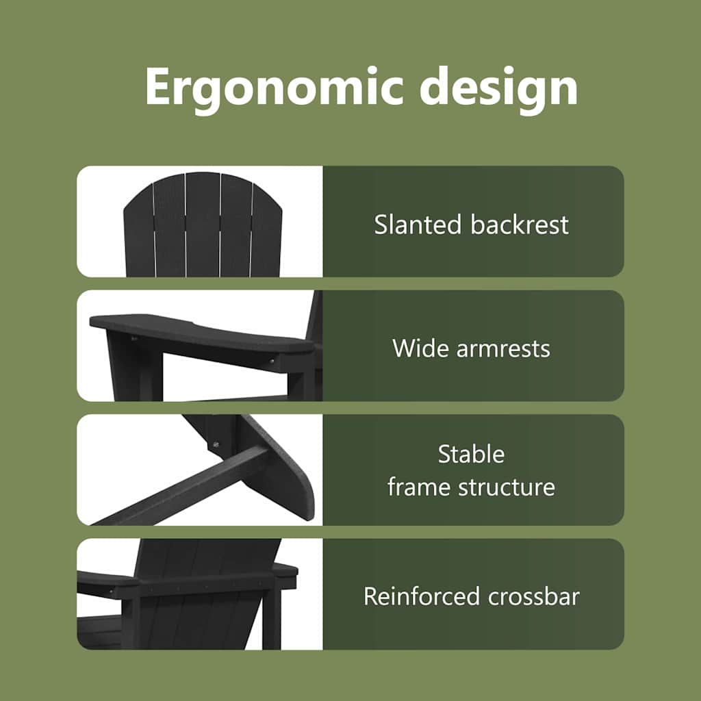 Garden Chair 2 pcs Black 82 x 74 x 92 cm Polyethylene