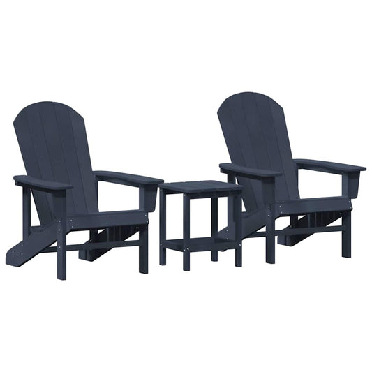 Garden Chair 3 pcs Navy Polyethylene Garden Chair 3 pcs Navy Polyethylene