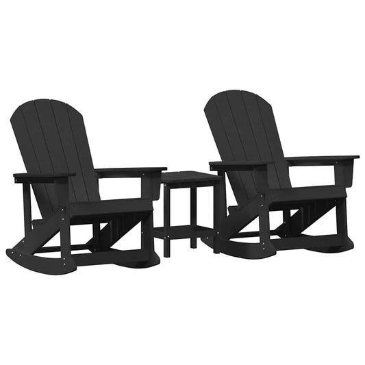Garden Lounge Set 3 pcs Black HDPE Garden Lounge Set 3 pcs Black HDPE