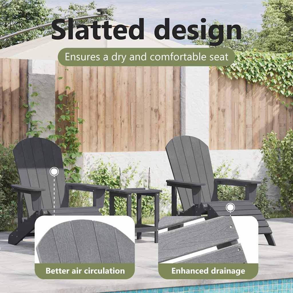 Garden Chair 3 pcs Light Grey Polyethylene