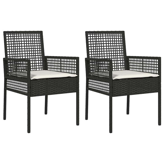Garden Chair 2 pcs Black 55 x 53 x 85 cm Poly Rattan Garden Chair 2 pcs Black 55 x 53 x 85 cm Poly Rattan