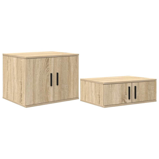 Storage Cabinet 2 pcs Sonoma Oak 118 x 41 x 40 cm Storage Cabinet 2 pcs Sonoma Oak 118 x 41 x 40 cm