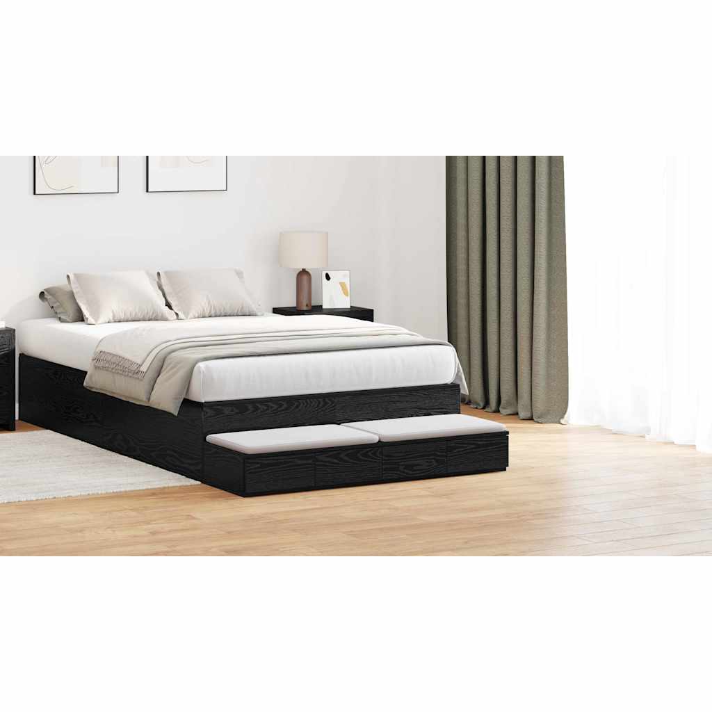 Bed Drawers Black Oak 120 x 36.5 x 16.5 cm Engineered Wood