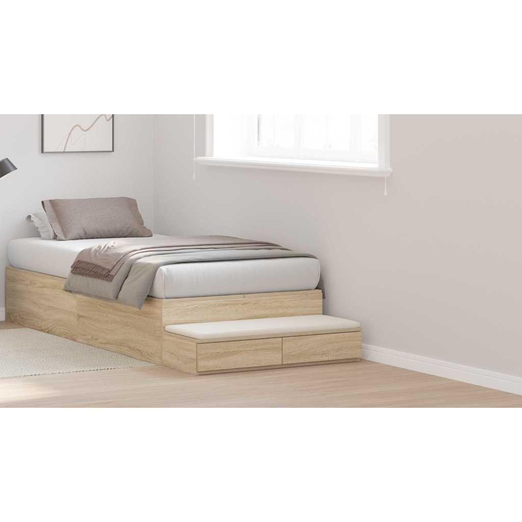 Bed Drawers Sonoma Oak 75 x 36.5 x 16.5 cm Engineered Wood
