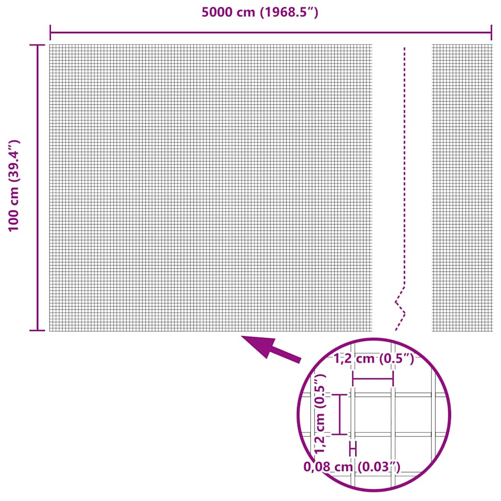 Welded Wire Fence Grey 1 x 50 m