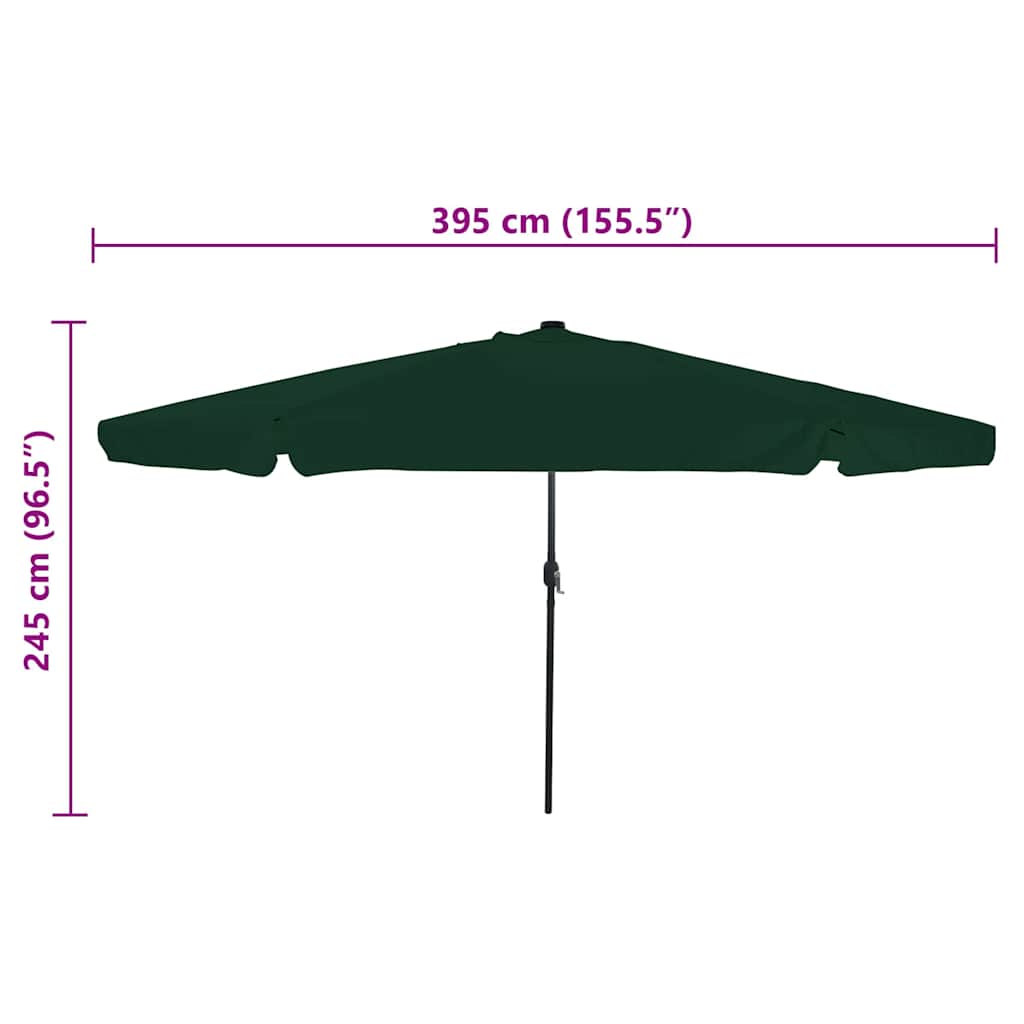 Garden Parasol Green 395 x 395 x 245 cm Polyester