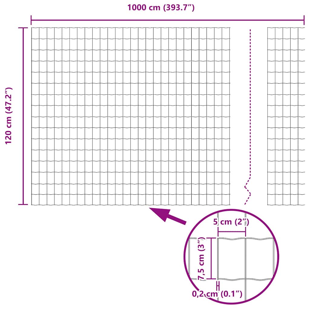 Euro Fence Green 1.2 x 10 m PVC-coated iron
