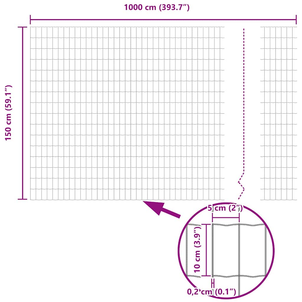 Euro Fence Green 1.5 x 10 m PVC-coated iron