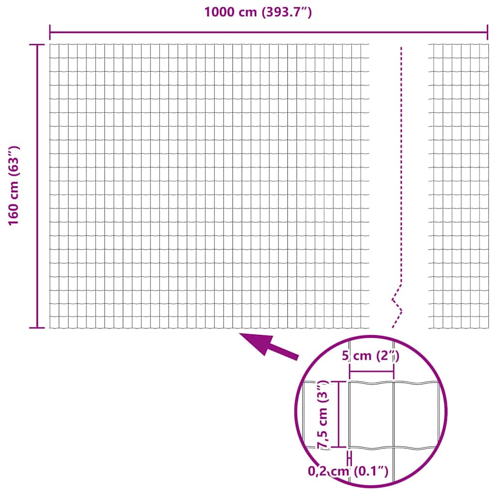 Euro Fence Grey 1.6 x 10 m PVC-coated iron