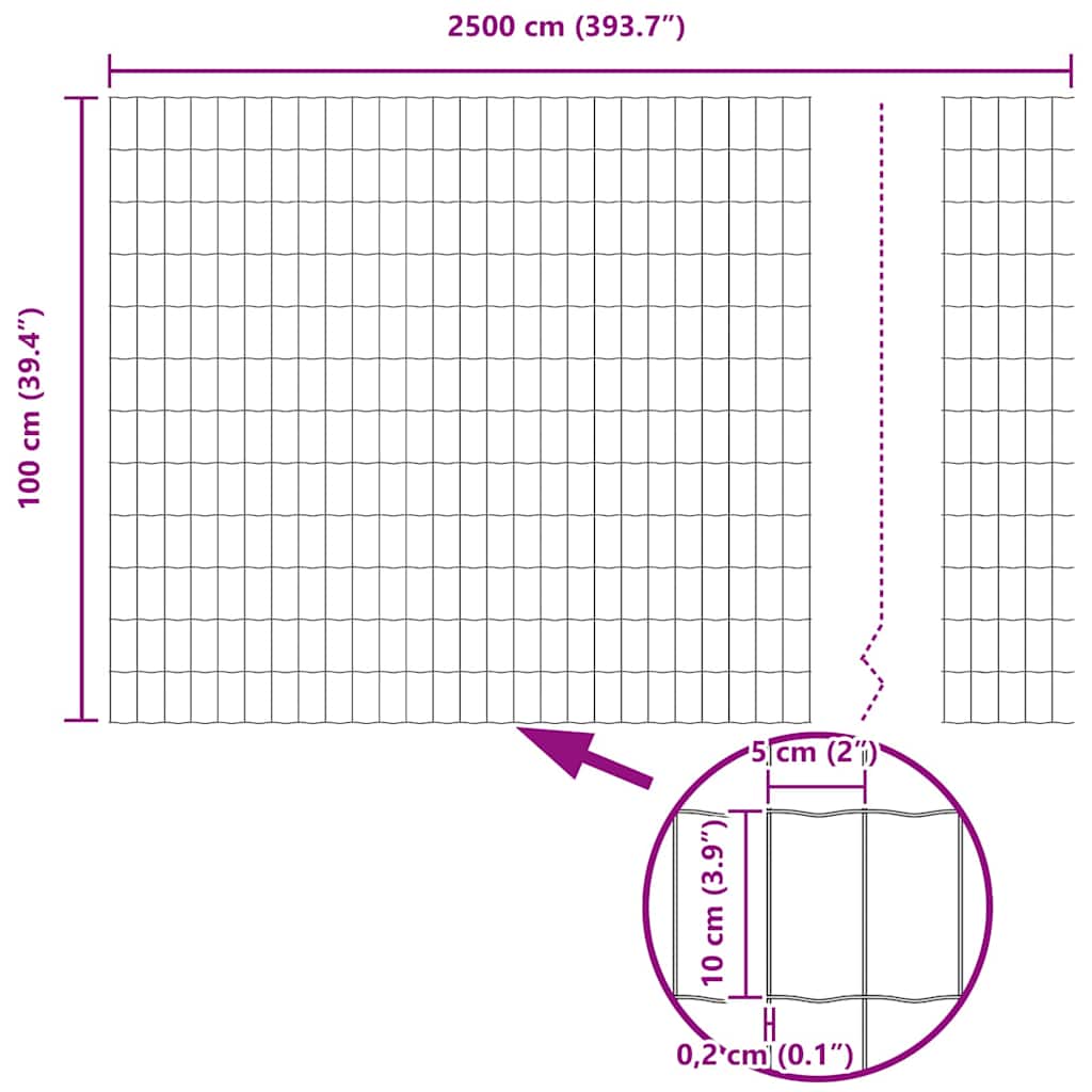 Euro Fence Grey 1 x 25 m PVC-coated iron