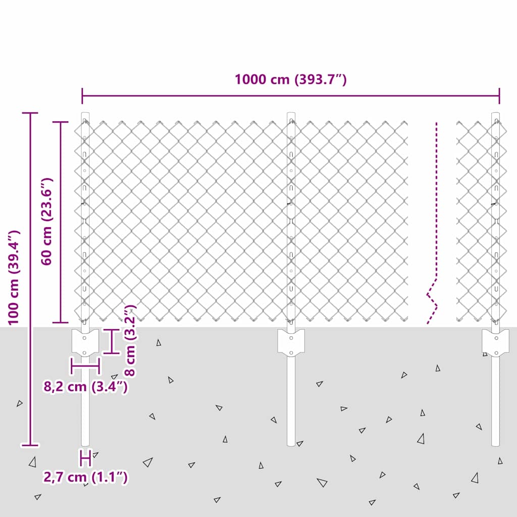 Fence with Post Silver