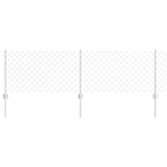 Chainlink Fence with Post 25 x 0.6 m Galvanised Steel Silver Chainlink Fence with Post 25 x 0.6 m Galvanised Steel Silver