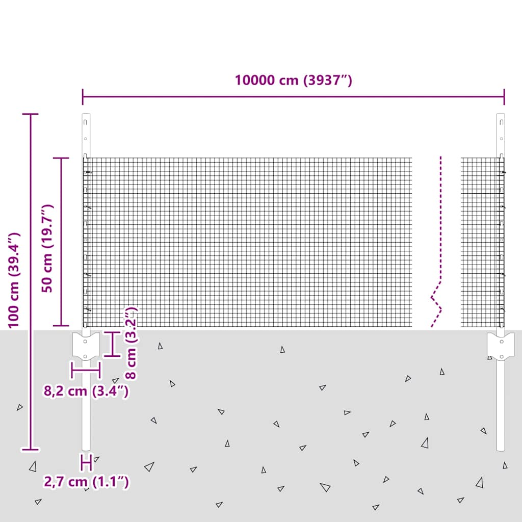 Fence with Post Silver
