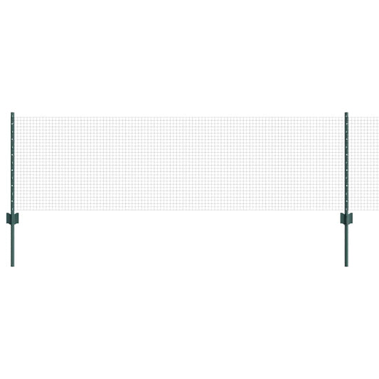 Welded Wire Fence with Posts 10 x 0.6 m PVC-Coated Steel Green Welded Wire Fence with Posts 10 x 0.6 m PVC-Coated Steel Green