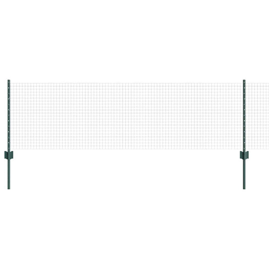 Welded Wire Fence with Posts 10 x 0.6 m PVC-Coated Steel Green Welded Wire Fence with Posts 10 x 0.6 m PVC-Coated Steel Green