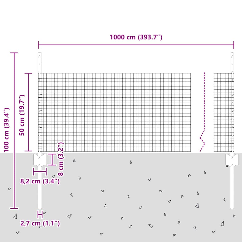 Fence with Post Grey