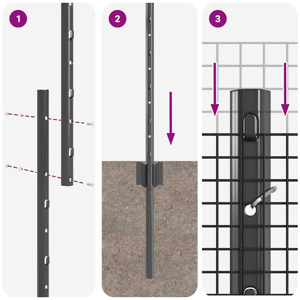 Fence with Post Grey